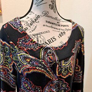 NWT Aryeh Shift Dress Asymmetrical Long Sleeve Multicolor Size XL